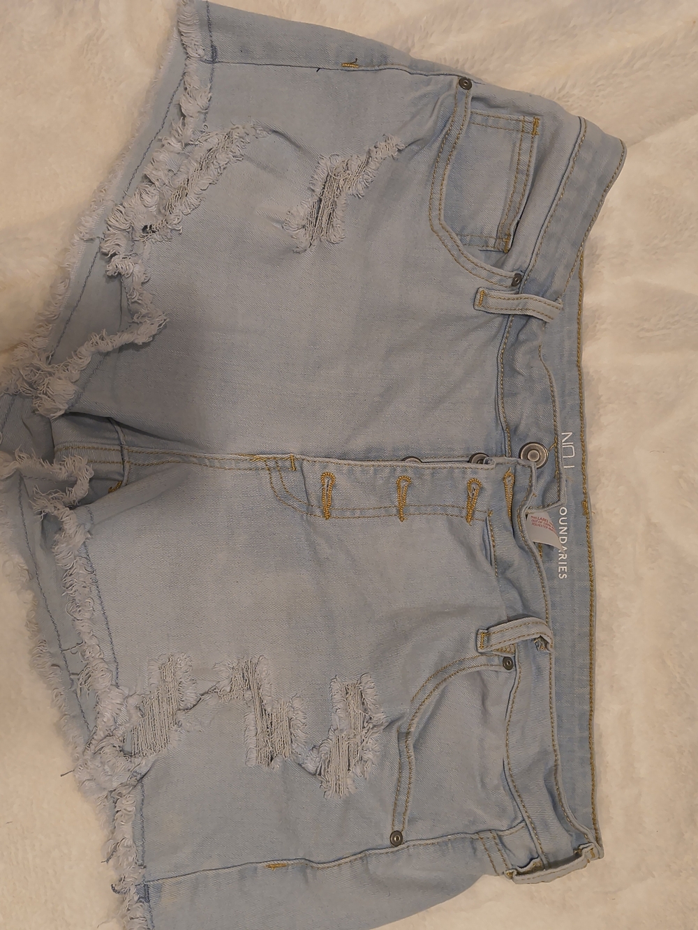 No Boundaries Light Blue Distressed Denim Shorts